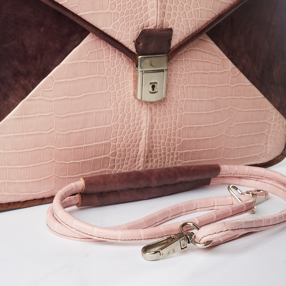 ❌ NWT Massimilano Stanco Leather Pink Briefcase - Picture 8 of 8